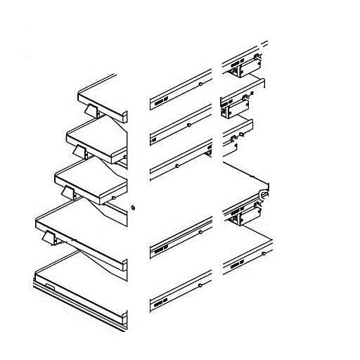 BKI PARTS BKI GL0330 End Glass 5 Cascade Shelves Md - SKU BKIGL0330