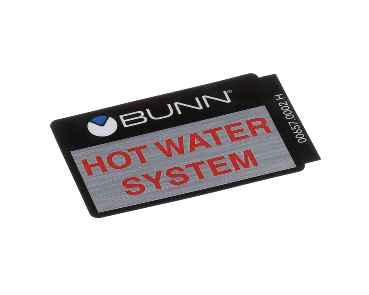 BUNN PARTS Bunn 00657.0002 Decal Bunn Hot Water - SKU BU00657.0002