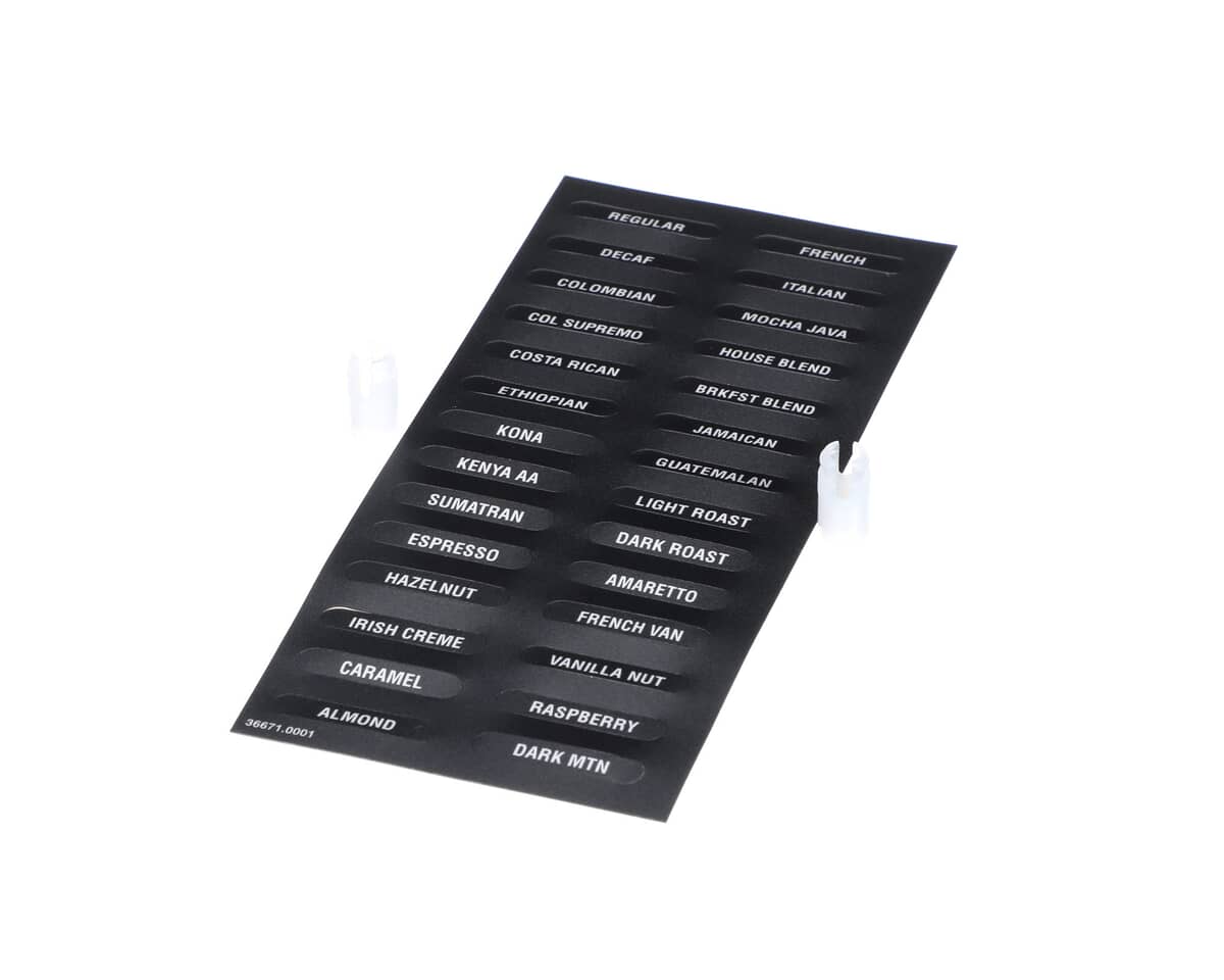 BUNN PARTS Bunn 36671.0006 Decal Flavors Itcb (Bk) - SKU BU36671.0006