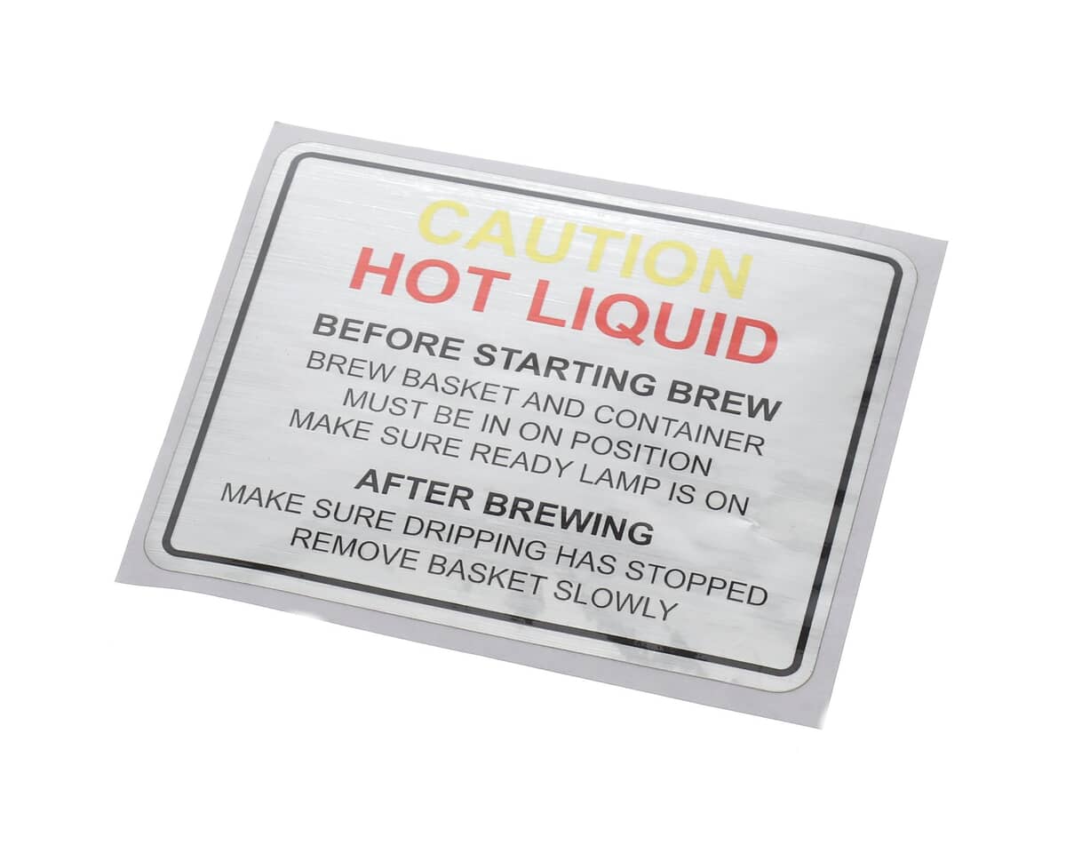 FETCO PARTS Fetco 1046.00015.00 Label Caution Brew Basket C - SKU FE1046.00015.00