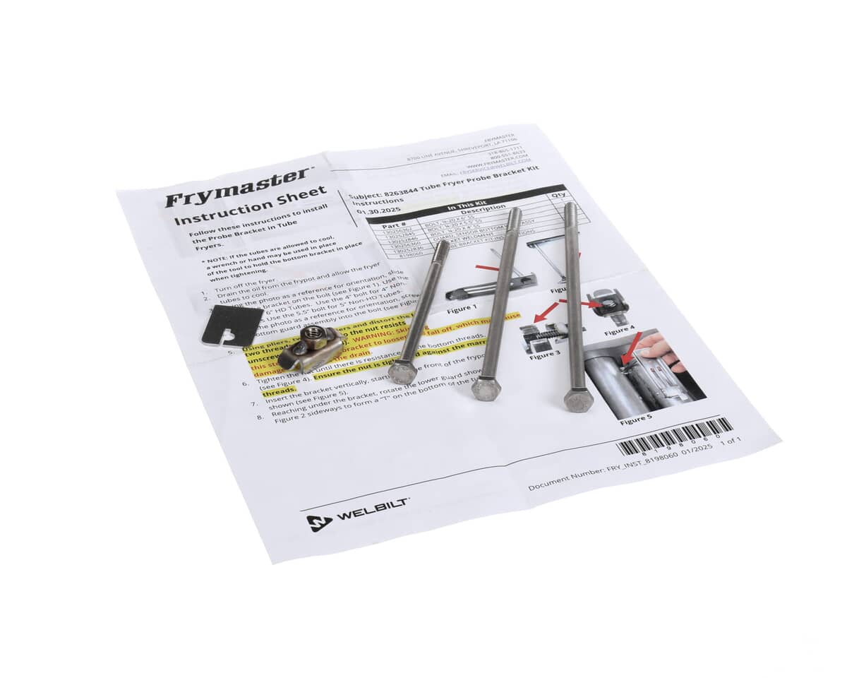 FRYMASTER PARTS Frymaster 8263844 Tube Fryer Probe Bracket Kit - SKU FM8263844