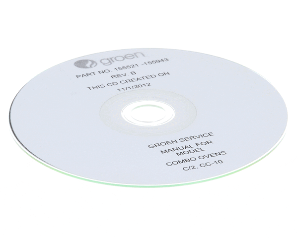 GROEN PARTS Groen 155943 Cd - Service Manual Combo Ove - SKU GR155943