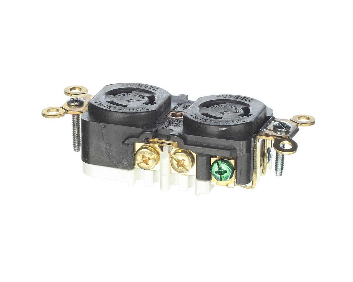 HUBBELL LIGHTING PARTS Hubbell Lighting 4550 Recep Lck Twst 15A 250V Duplex - SKU HBL4550