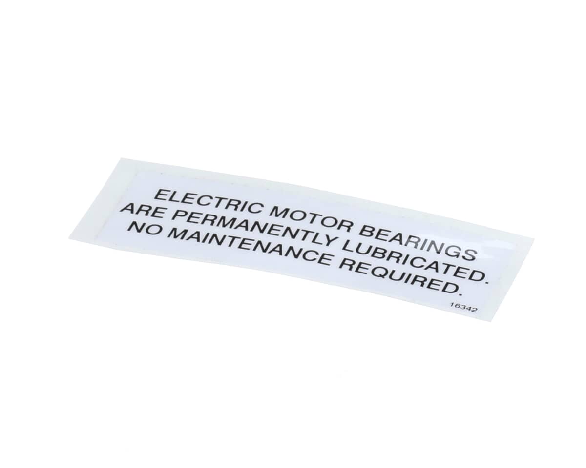 HENNY PENNY PARTS Henny Penny 16342 Label - Electric Motor - SKU HEN16342