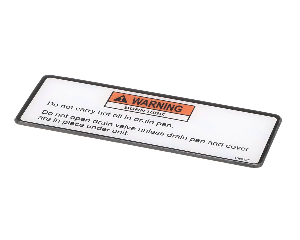 HENNY PENNY PARTS Henny Penny 168025 Label-Drain Pan Warning - SKU HEN168025