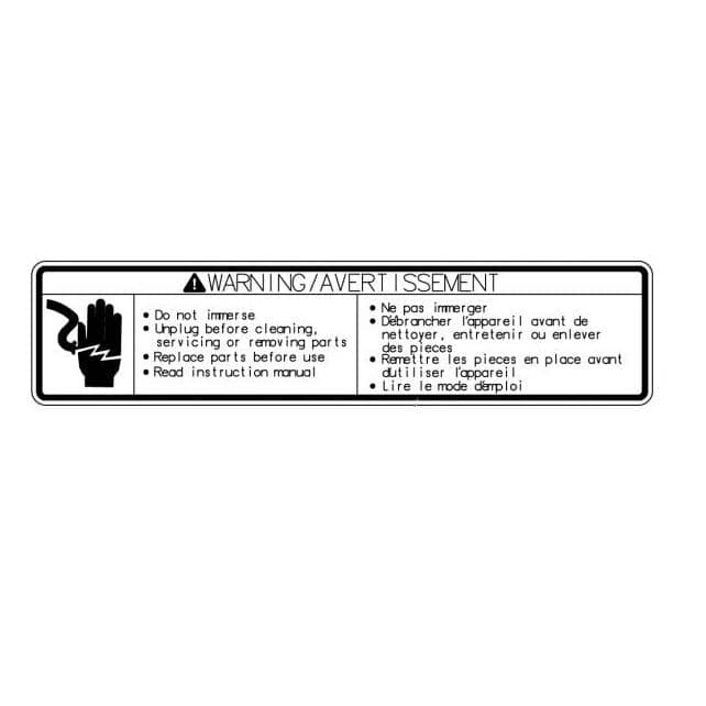 HOBART PARTS Hobart 00-438131-045-1 Label Warning (Canadian) - SKU HOB00-438131-045-1