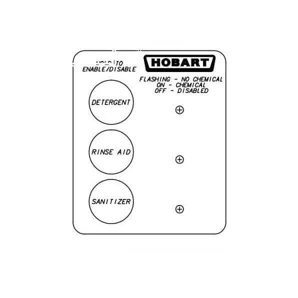 HOBART PARTS Hobart 00-813796 Decal W/O Chemical Detect - SKU HOB00-813796