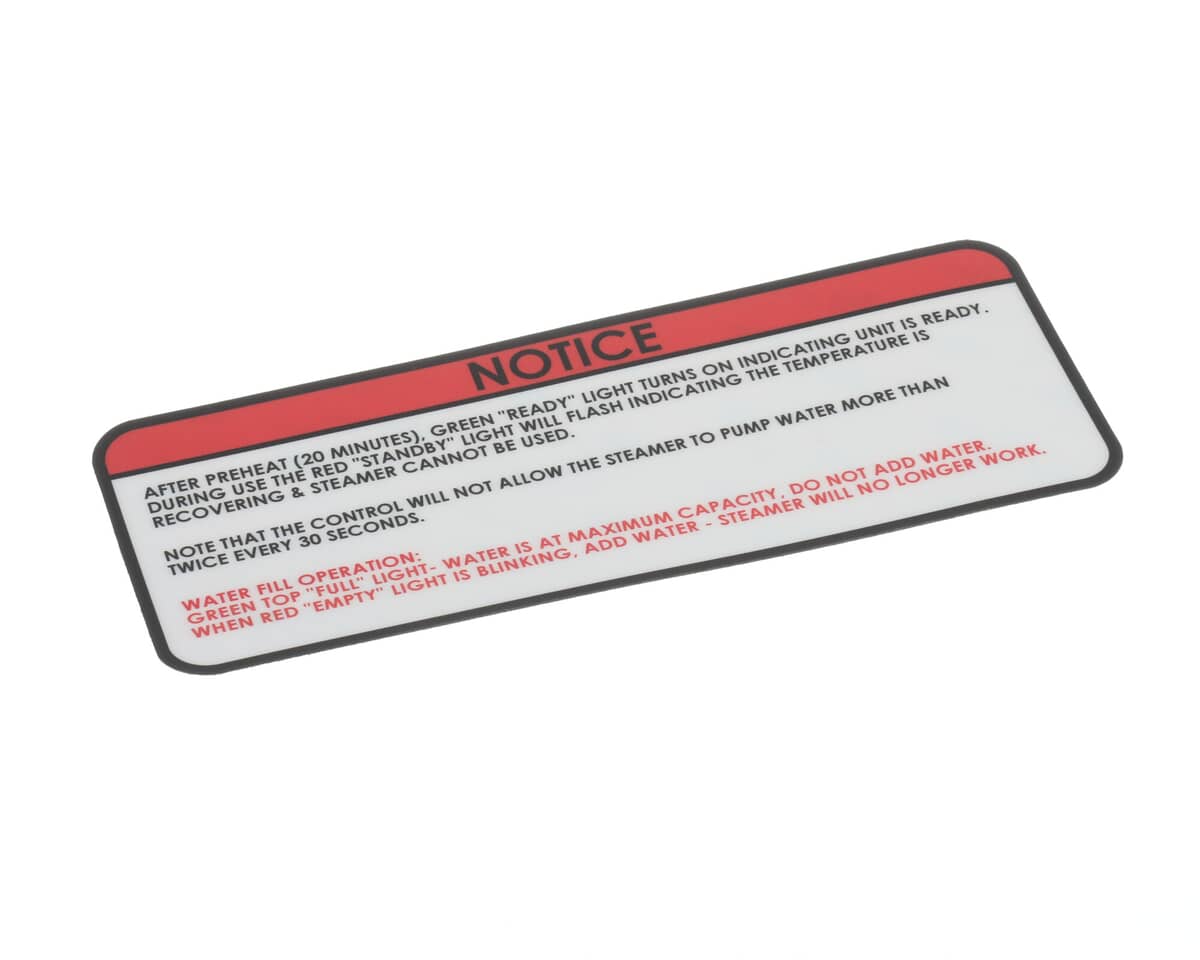 NEMCO PARTS Nemco 48389 Label Notice 6625 - SKU NEM48389