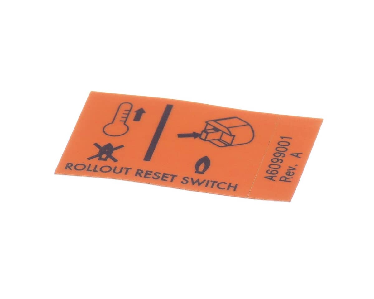 PITCO PARTS Pitco A6099001 Lbl Rollout Reset Sw Upr - SKU PTA6099001