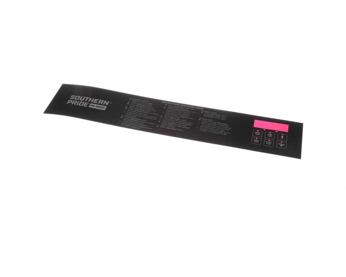 SOUTHERN PRIDE PARTS Southern Pride 415054 Control Panel Overlay - SKU SOP415054