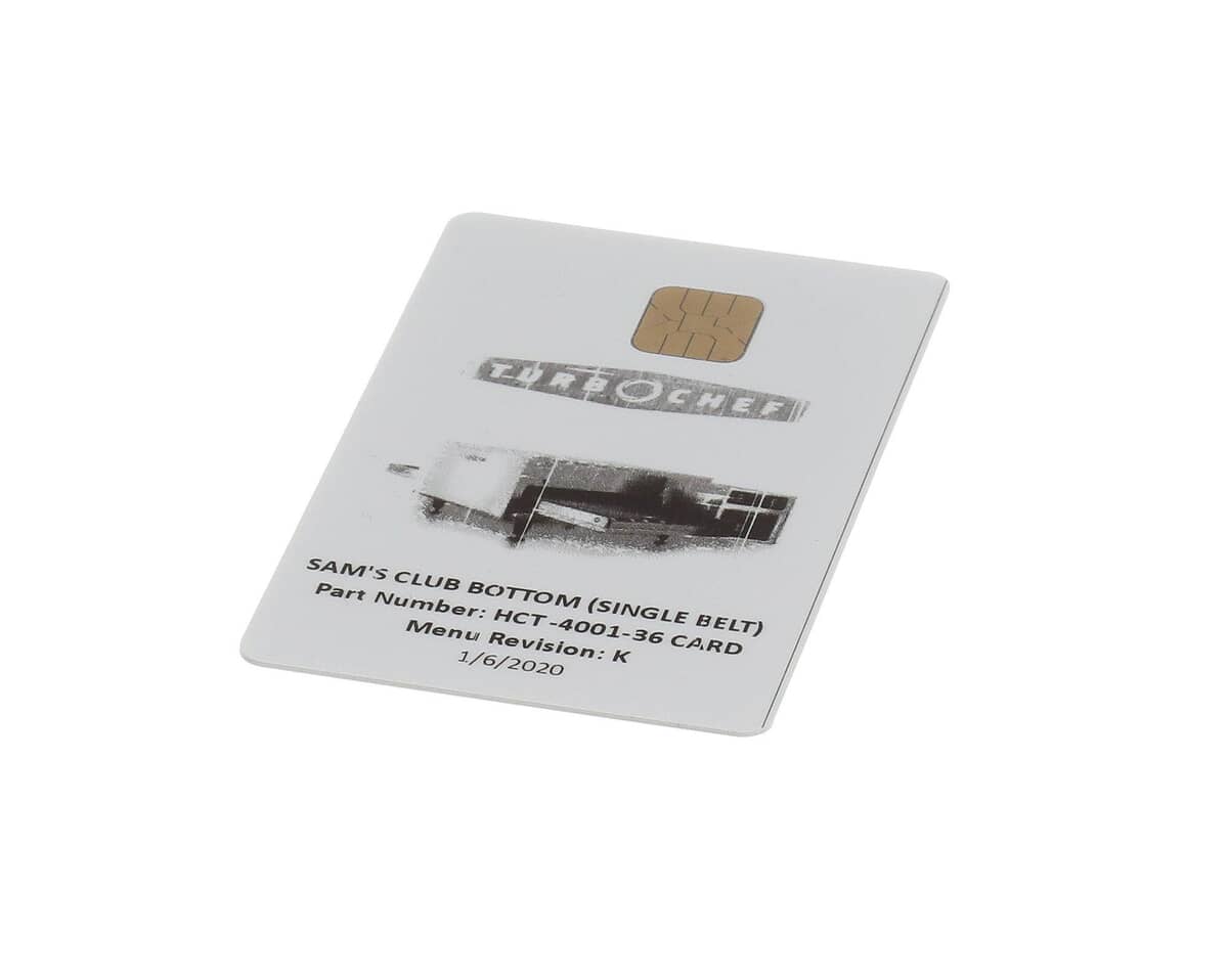 TURBOCHEF PARTS Turbochef HCT-4001-36CARD Menu Card Programmed Hhc 2020 Sam's Cl - SKU TBCHCT-4001-36CARD