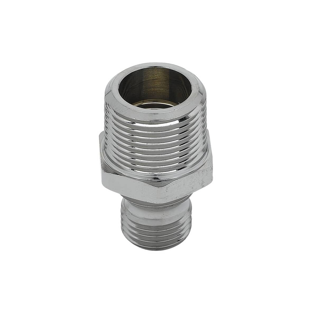 T&S BRASS PARTS T&S Brass 057A Adapter 3/4 NPT Male X 3/4-14UN Male Chrome-Pla - SKU TS057A