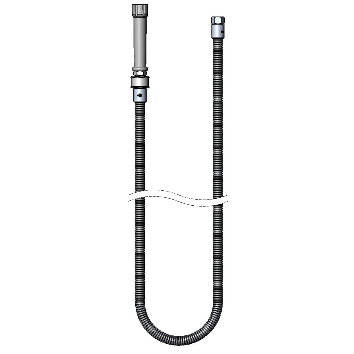 T&S BRASS PARTS T&S Brass B-0068-H-SWV 68 SS Flexible Hose W/ Gray Handle & Prs - SKU TSB-0068-H-SWV