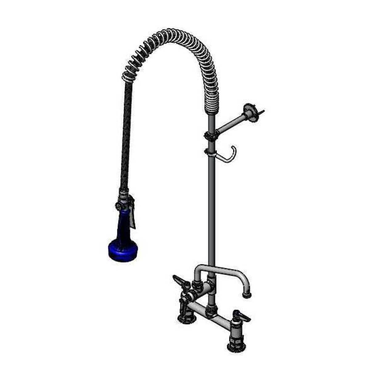 T&S BRASS PARTS T&S Brass B-0123-A08-B08C Easyinstall Pre-Rinse Spring Action 8 Deck Moun - SKU TSB-0123-A08-B08C