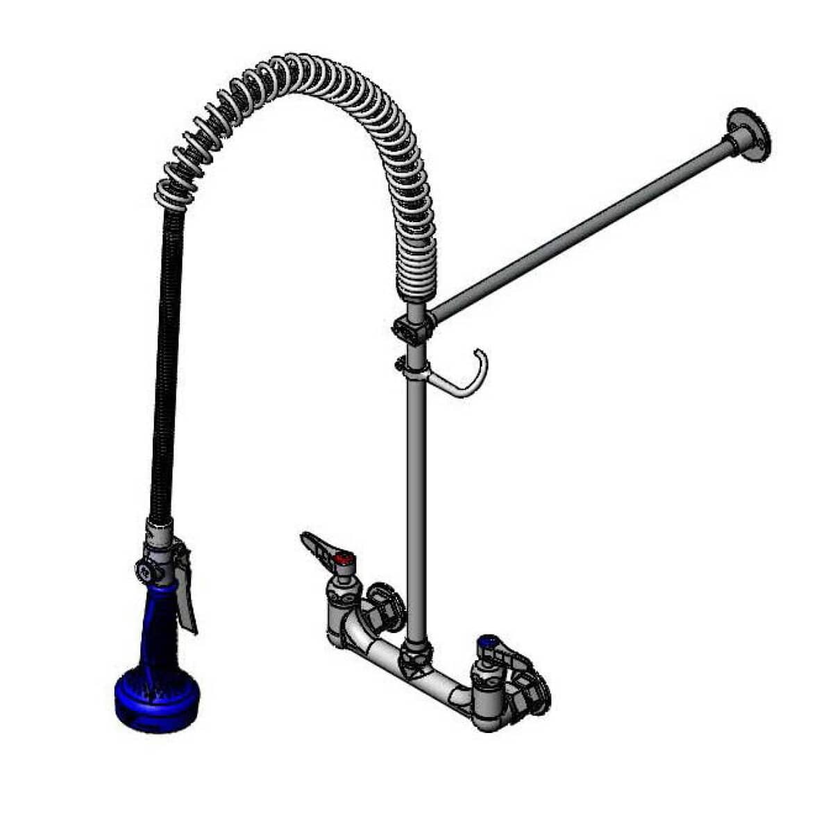 T&S BRASS PARTS T&S Brass B-0133-CR-B08CX Pre-Rinse Unit: 8 C/C Wall Mount 1/2NPT Female - SKU TSB-0133-CR-B08CX