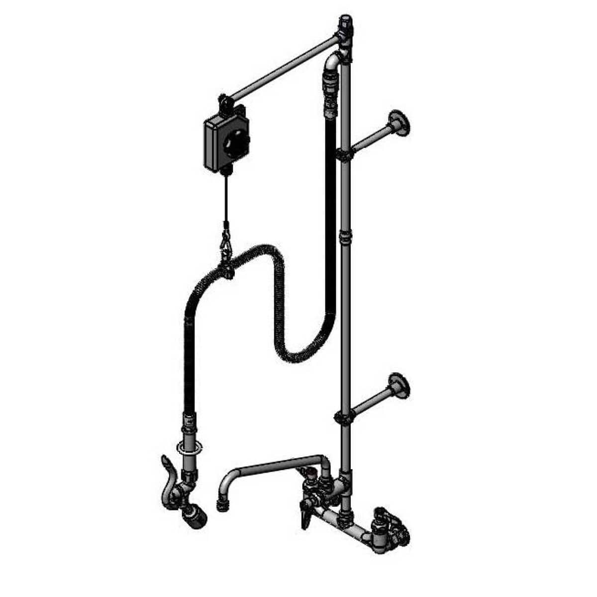 T&S BRASS PARTS T&S Brass B-0140 PRE-RINSE:8C/C Wall Mount,add-On-Faucet,balancer - SKU TSB-0140