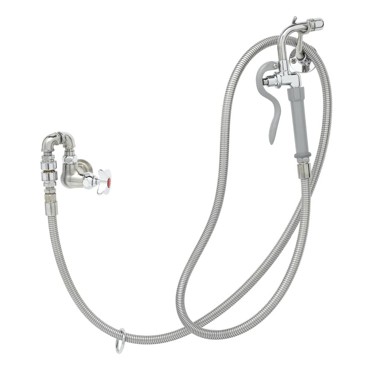 T&S BRASS PARTS T&S Brass B-0169-102C-96H Single Temp Wall Mount Unit W/ Spray Nozzle & Aera - SKU TSB-0169-102C-96H