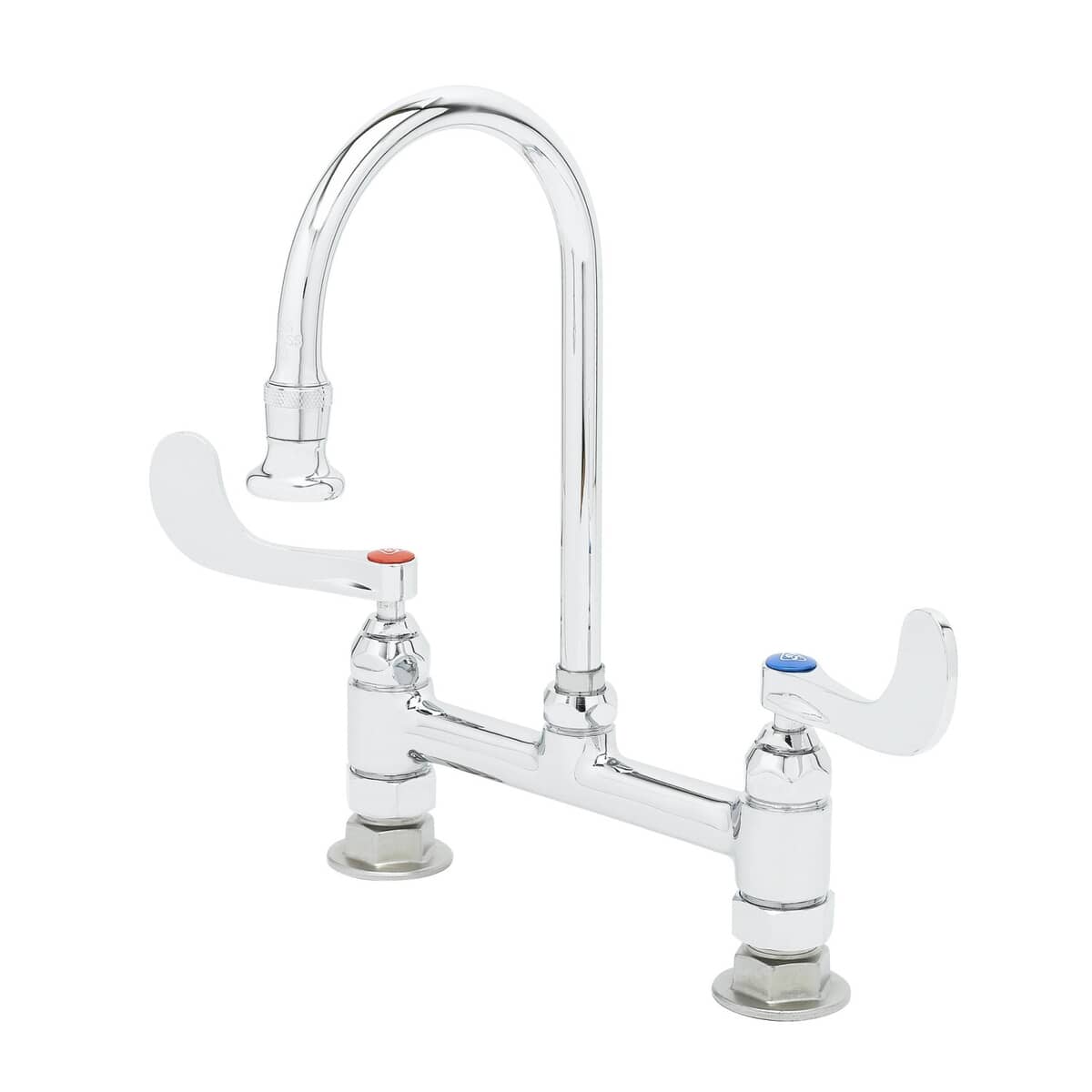 T&S BRASS PARTS T&S Brass B-0322-04 8 Deck Mount Mixing Faucet Swivel/Rigid Goosenec - SKU TSB-0322-04