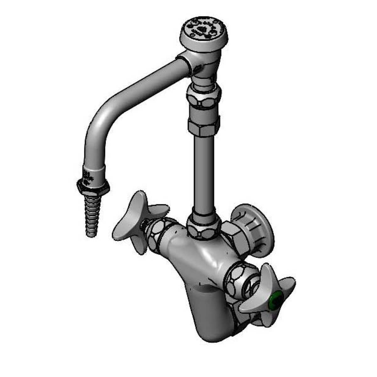 T&S BRASS PARTS T&S Brass BL-5735-09 Lab Vertical Mixing Faucet Wall Mount Swivel VAC - SKU TSBL-5735-09