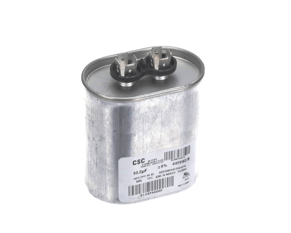 YORK PARTS York S1-CAP44300F Capacitor Run Single 30MFD 440V Flat - SKU YORKS1-CAP44300F