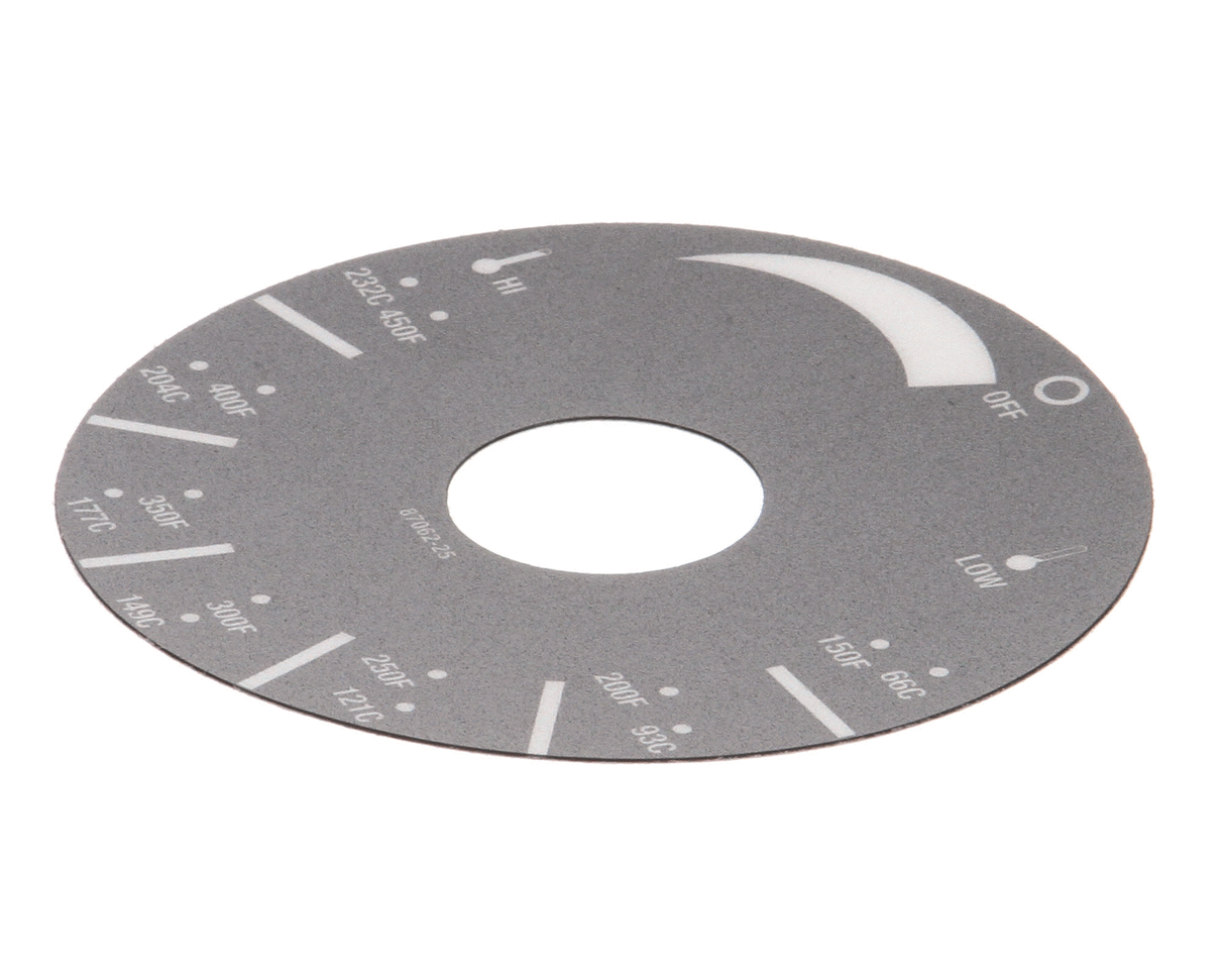 APW WYOTT PARTS APW Wyott AS-8706225 Decal-Dial Plate Electric - SKU APWAS-8706225