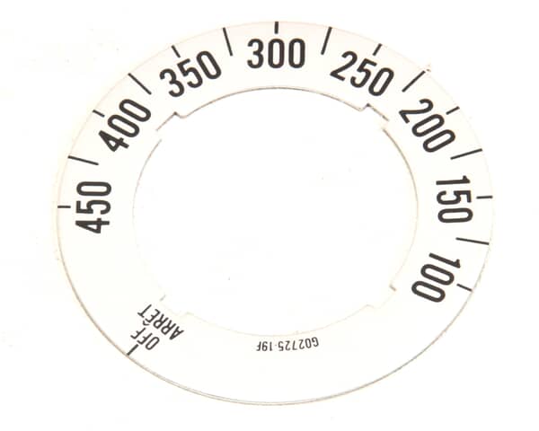 GARLAND PARTS Garland G02725-19 Dial Insert (OFF/450F/100F) - SKU GLG02725-19