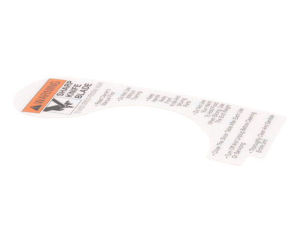 GLOBE PARTS Globe 910242 Slicer Warning Label NSF8 - SKU GLO910242