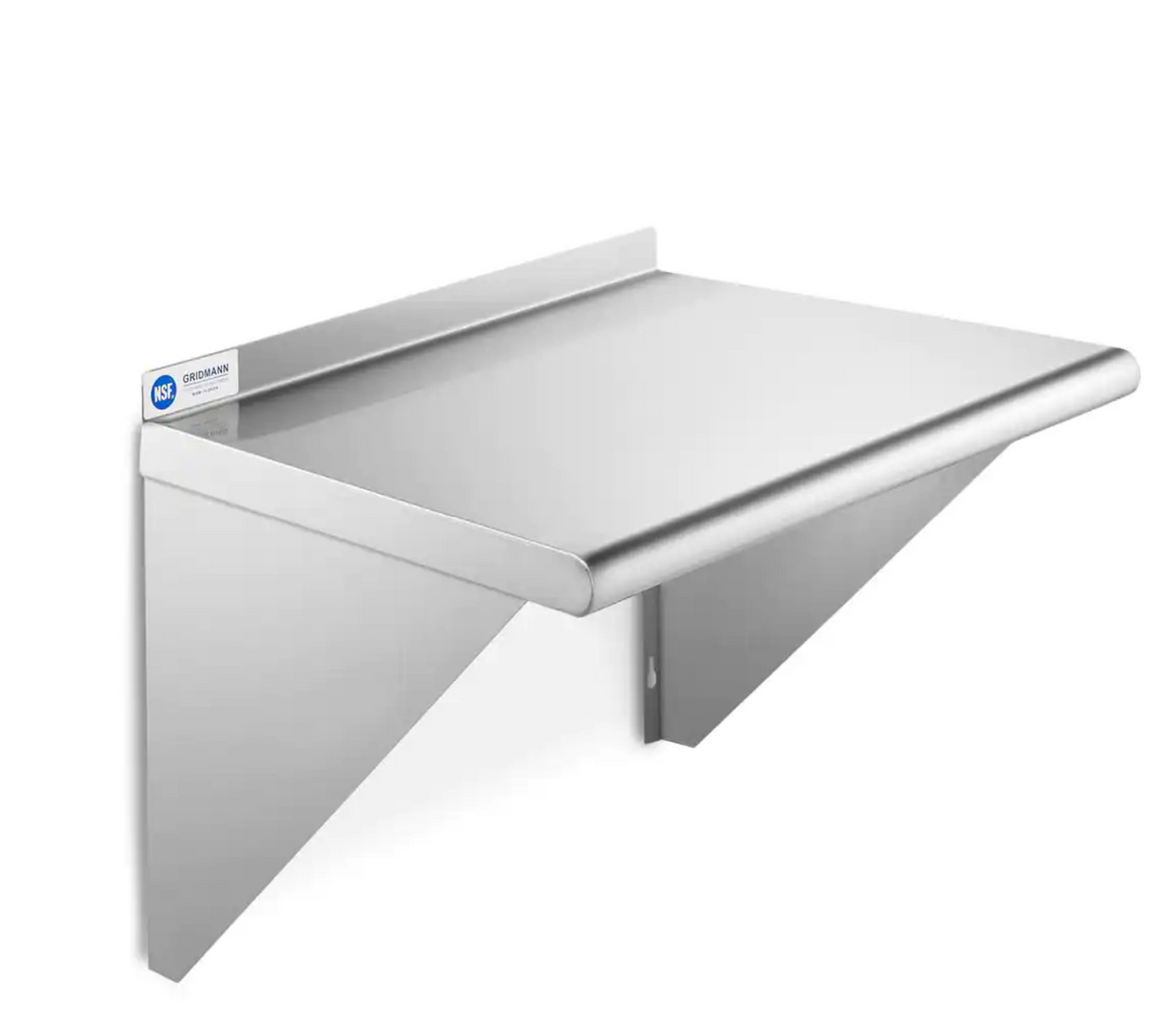 GRIDMANN Gridmann 47-SH1824 Gridmann GR47-SH1824 18 In. X 24 In. X 18.5 In. Stainless Steel Wall-Mount Wall Shelf With Bra...