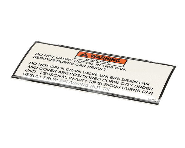 HENNY PENNY PARTS Henny Penny 33448 Label-Drain Pan Warning - SKU HEN33448