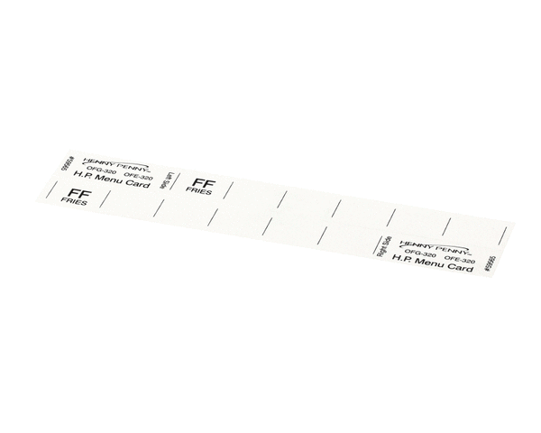 HENNY PENNY PARTS Henny Penny 59565 Menu Card - HP Gm - SKU HEN59565