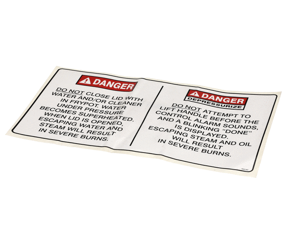 HENNY PENNY PARTS Henny Penny 96618 Operation Hazard Label - SKU HEN96618