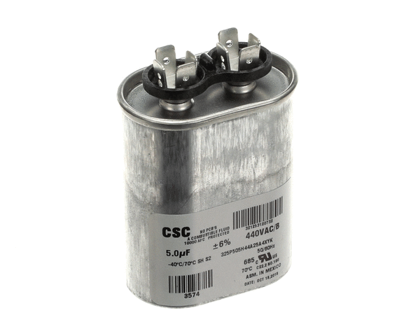 YORK PARTS York S1-02420062700 Single Run Capacitor 5MFD 440V Flat - SKU YORKS1-02420062700