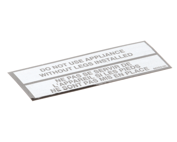 APW WYOTT PARTS APW Wyott 8825300 Decal Leg Warning - SKU APW8825300