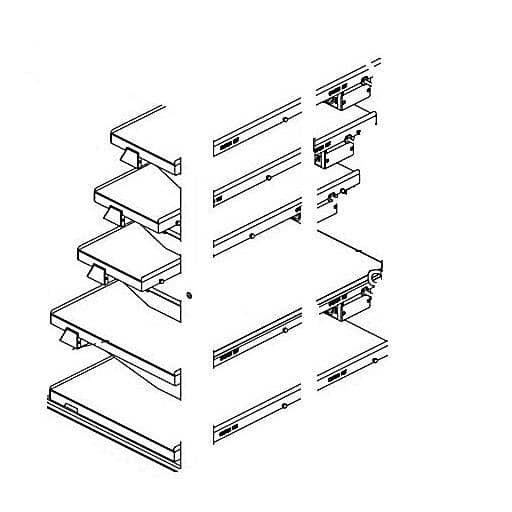 BKI PARTS BKI GL0328 End Glass 3 Cascade Shelves Md - SKU BKIGL0328