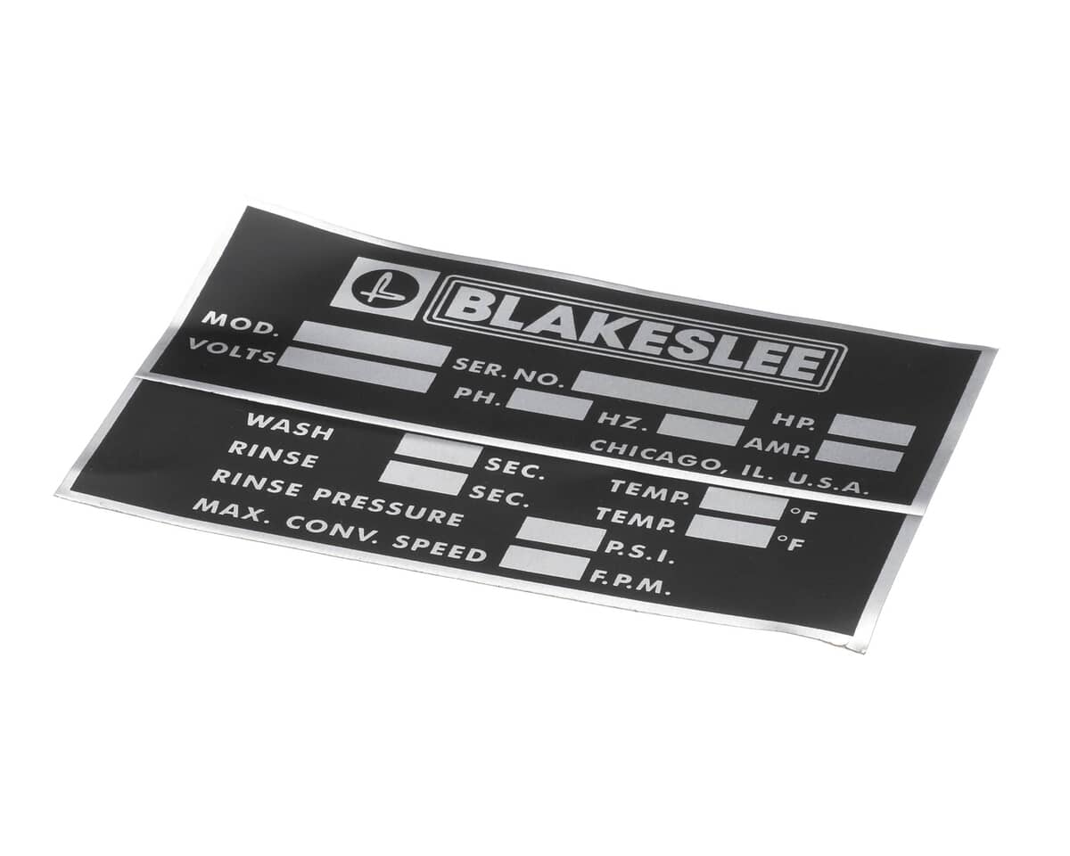 BLAKESLEE PARTS Blakeslee 99705 Data Label - SKU BLA99705