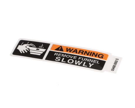 BUNN PARTS Bunn 03408.0002 Decal Warning-Remove Funnel - SKU BU03408.0002