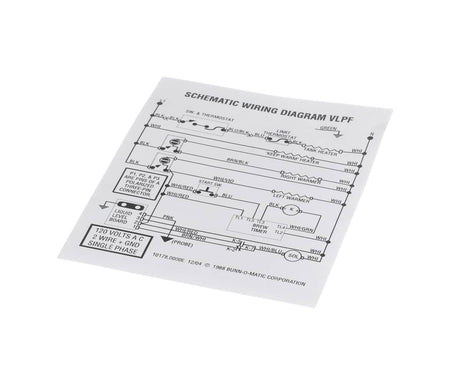 BUNN PARTS Bunn 10178.0000 Schematic Elec 120V Vlpf - SKU BU10178.0000