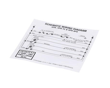 BUNN PARTS Bunn 33769.0000 Schematic Elec-Vpr Ii - SKU BU33769.0000