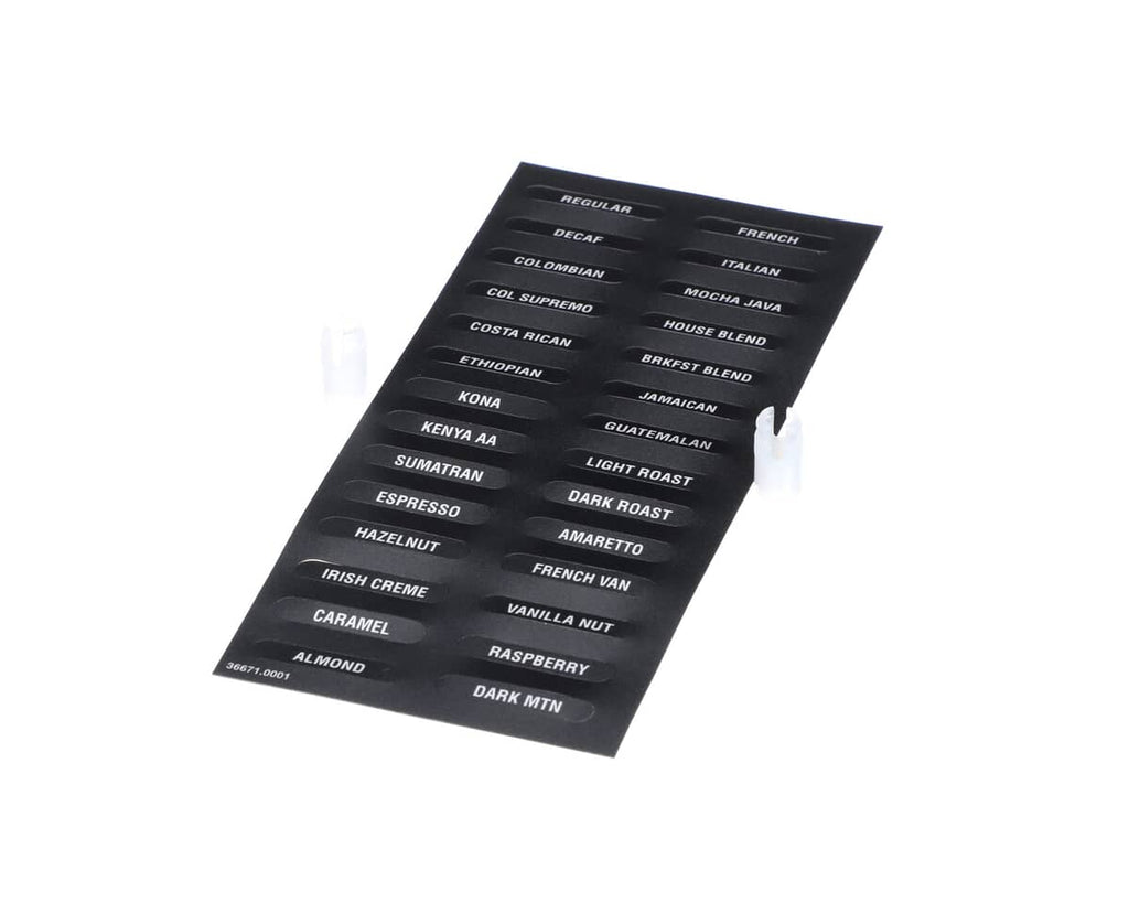 BUNN PARTS Bunn 36671.0006 Decal Flavors Itcb (Bk) - SKU BU36671.0006