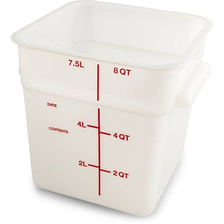 CARLISLE PARTS Carlisle 11963PE02 Square Container 8 Qt Pe White - SKU CARL11963PE02