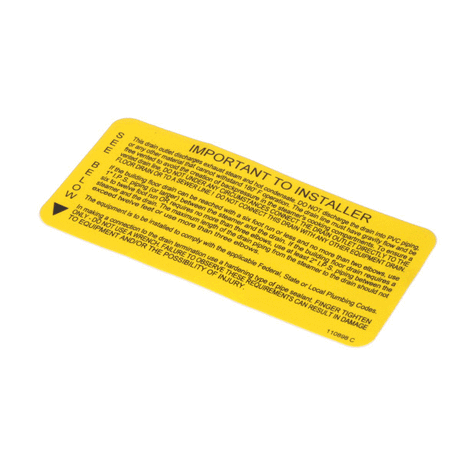 CLEVELAND PARTS Cleveland 110898 Label; Compartment Drain Tag; - SKU CLE110898