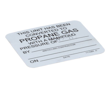 CONVOTHERM 111585 LABEL;NATURAL TO PROPANE GAS C