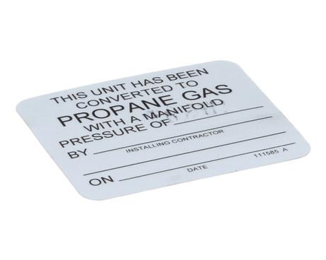 CONVOTHERM PARTS Convotherm 111585 Label;natural To Propane Gas C - SKU COV111585