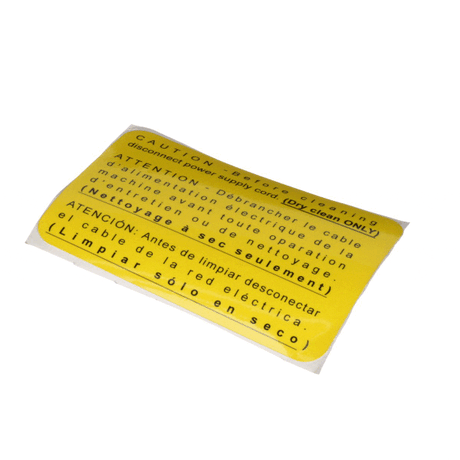 DOYON PARTS Doyon PC100310 Label Caution Before Cleaning - SKU DOYNPC100310