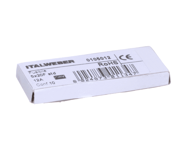 ELECTROLUX PROFESSIONAL PARTS Electrolux Professional 0C8375 Fuse; 250V 12A 5X20MM; Set 10PCS - SKU ELX0C8375