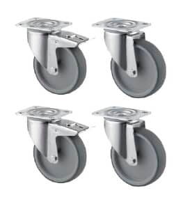 ELECTROLUX PROFESSIONAL PARTS Electrolux Professional 0S2598 Four Swivelling Wheels Kit 125MM - SKU ELX0S2598