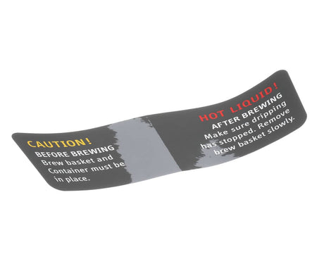 FETCO PARTS Fetco 1046.00025.00 Label Brew Basket Warning - SKU FE1046.00025.00
