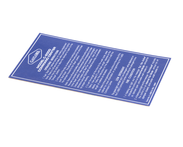 GAYLORD PARTS Gaylord 18899 C-6000 Mylar Faceplate - SKU GAY18899