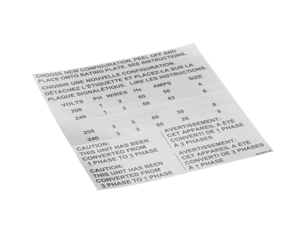 GARLAND PARTS Garland 4533009 Kit Elec Phase Convert Full S - SKU GL4533009