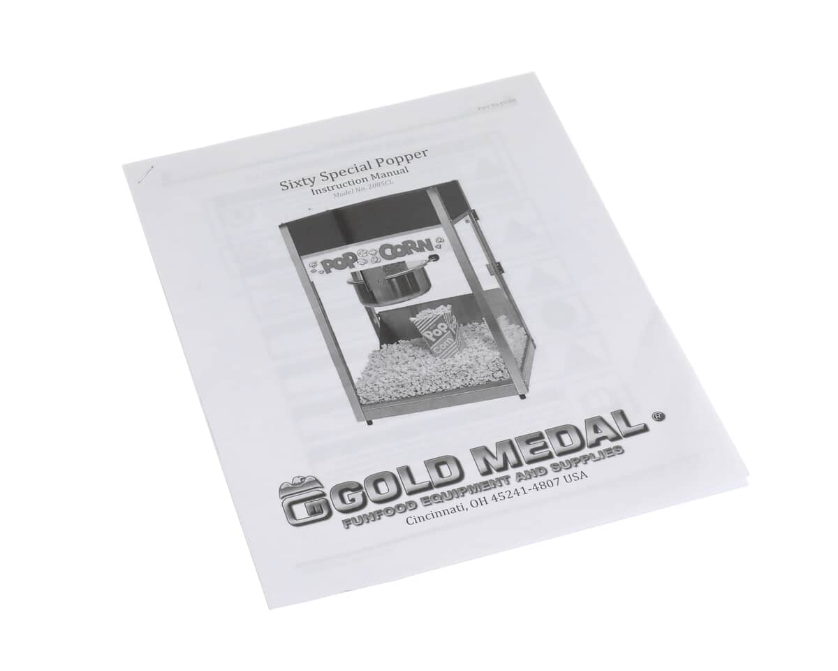 GOLD MEDAL PRODUCTS PARTS Gold Medal Products 49388 Parts Manual 2085CL - SKU GLDM49388